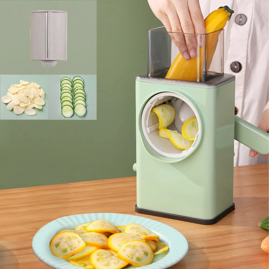 Versatile Manual Rotary Vegetable Cutter & Cheese Grater